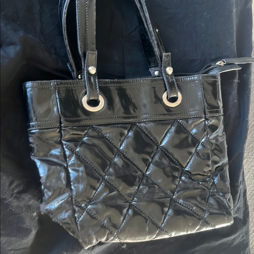 CHANEL Black Quilted Tote with Structured Elegance